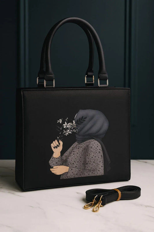 Stylish Women's Canvas Tote Bag - 1 Pc, Printed Design